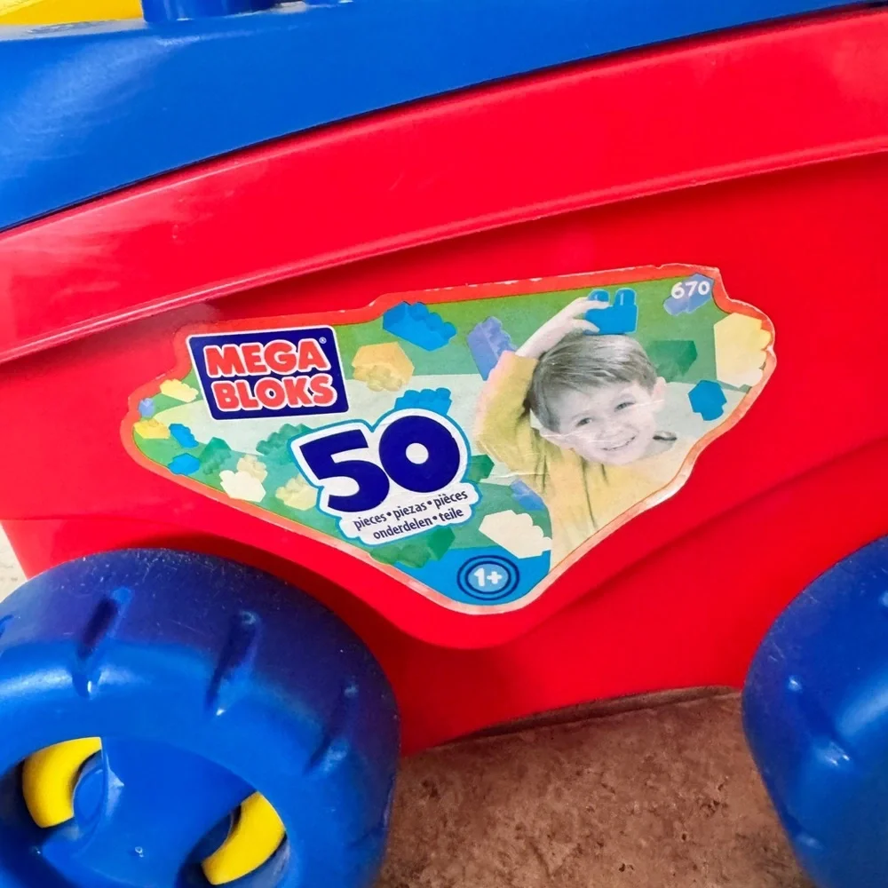 Mega Bloks Stackable Play Push Pull Wagon Toys Kids Toddlers